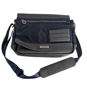 Marvel Captain America Navy & Gray Laptop Messenger Bag Nylon Vegan Leather 2017